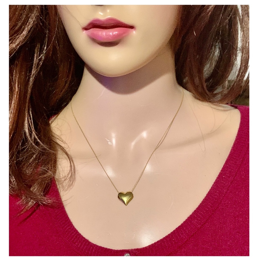 18k Solid Gold Heart Necklace